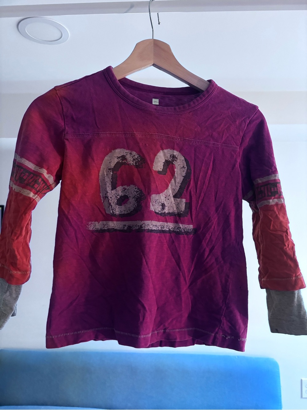 Tea Collection Kids Layered Long Sleeve Tee in Magenta and Red